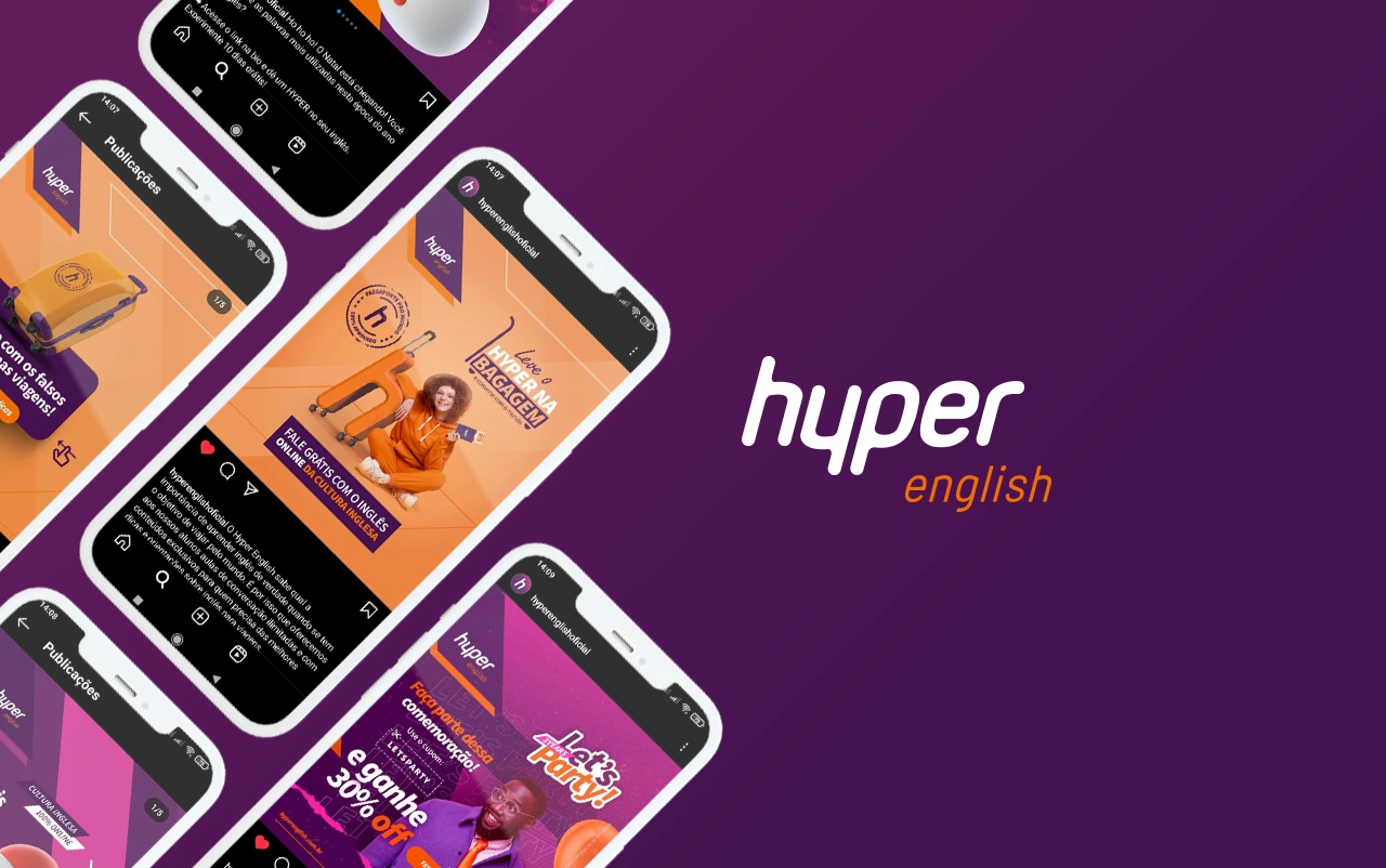 Hyper English — Gestão de Redes Sociais